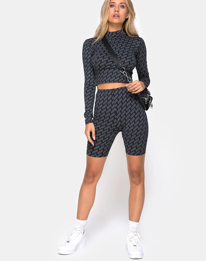 Lara Crop Top in Diagonal Disco Silber - Image 4