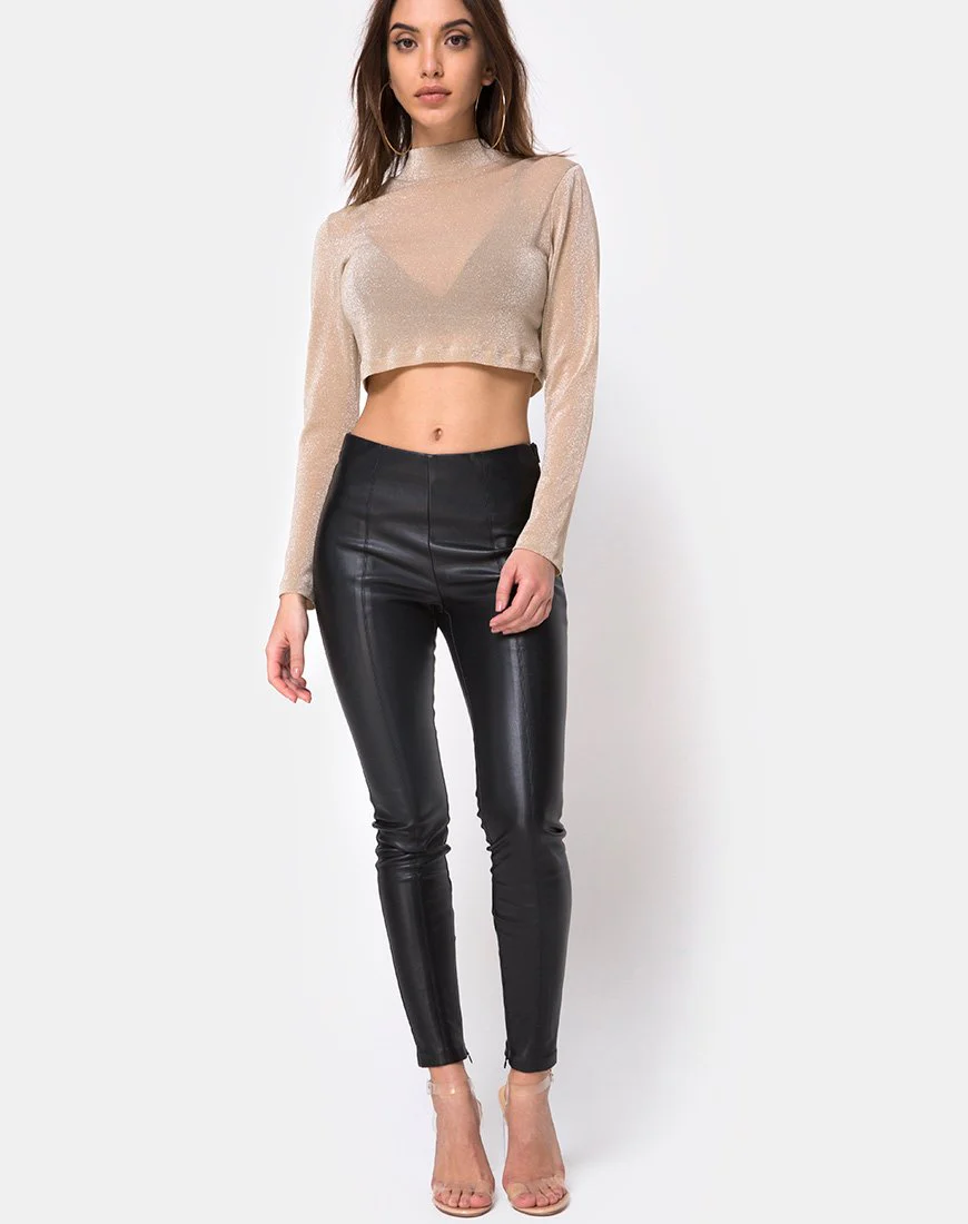Lara Crop Top in Netz Tan - Image 3