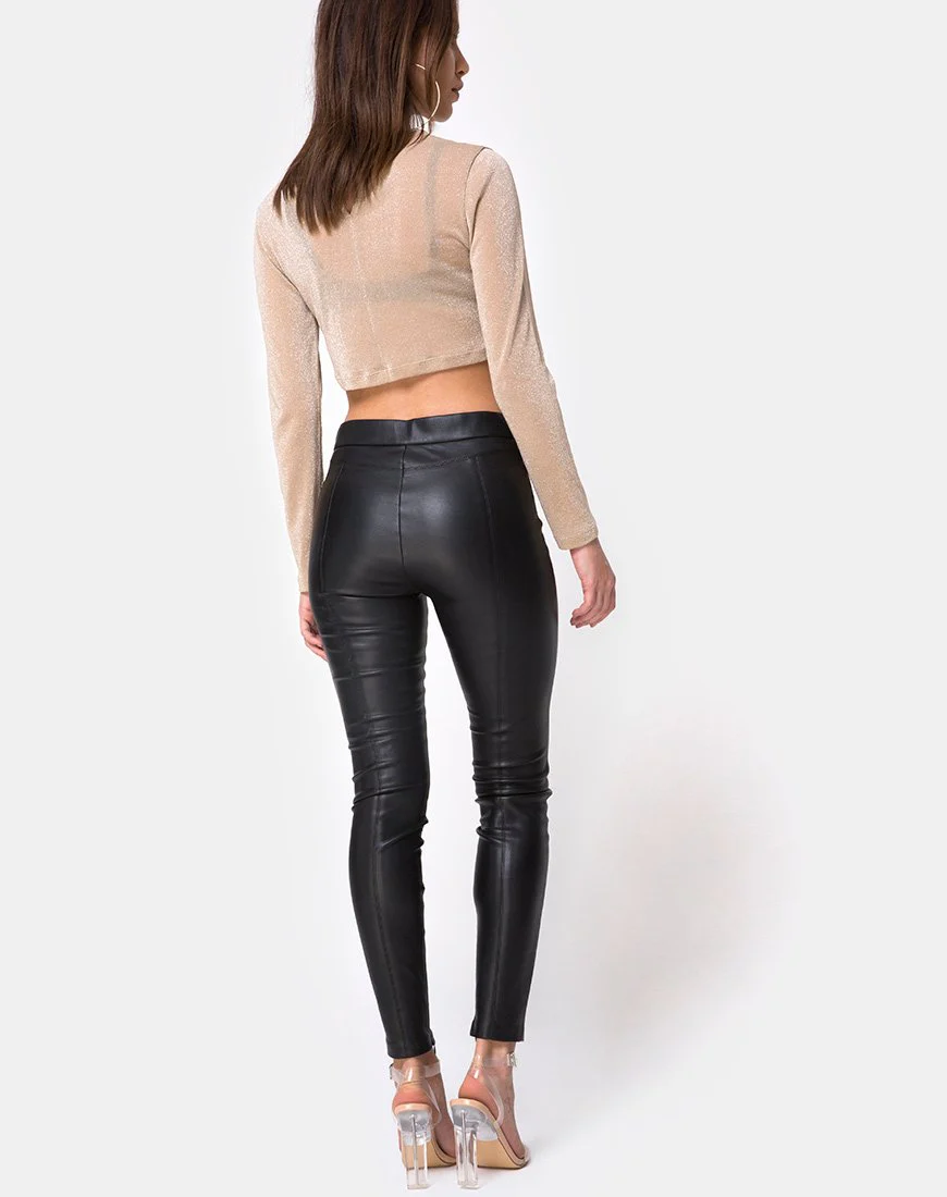 Lara Crop Top in Netz Tan - Image 4