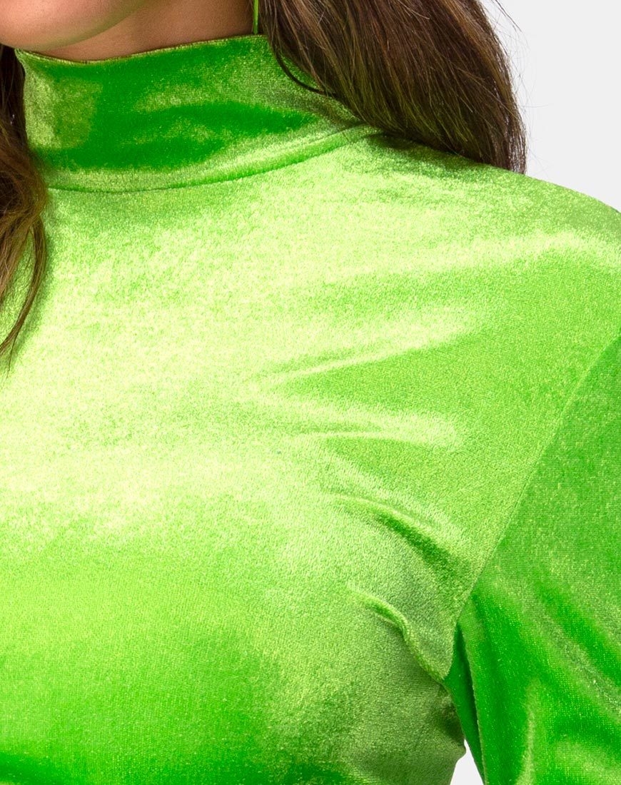 Lara Crop-Top in Velvet Lime - Image 5