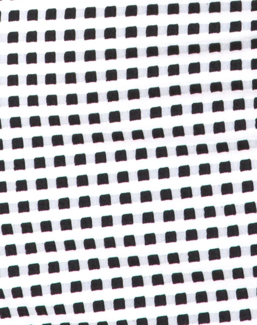 Laras Kleid aus Gingham Schwarz Elfenbein - Image 5
