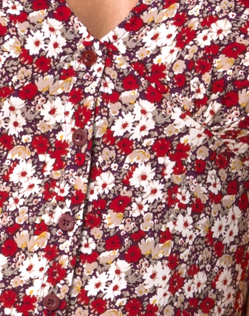 Larin Midikleid mit floralem Charme Rot - Image 5