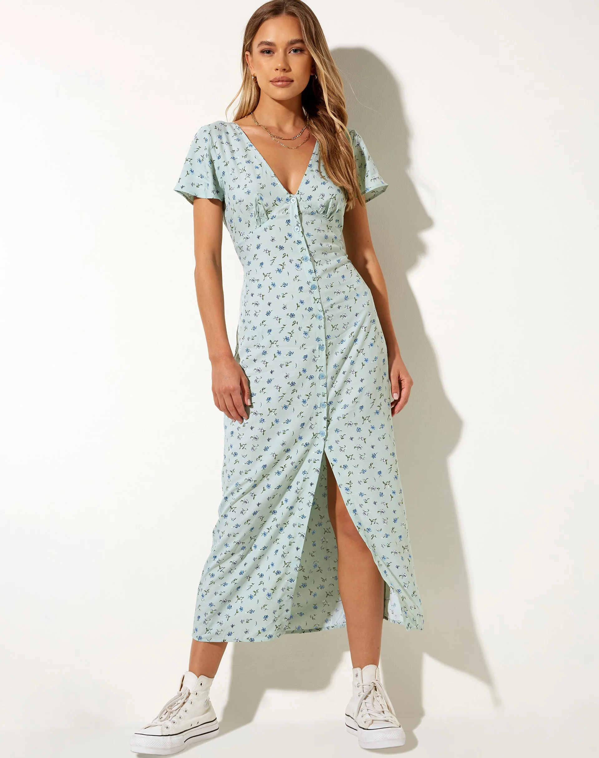 Larin Midikleid in hübschem Blütengrün - Image 3