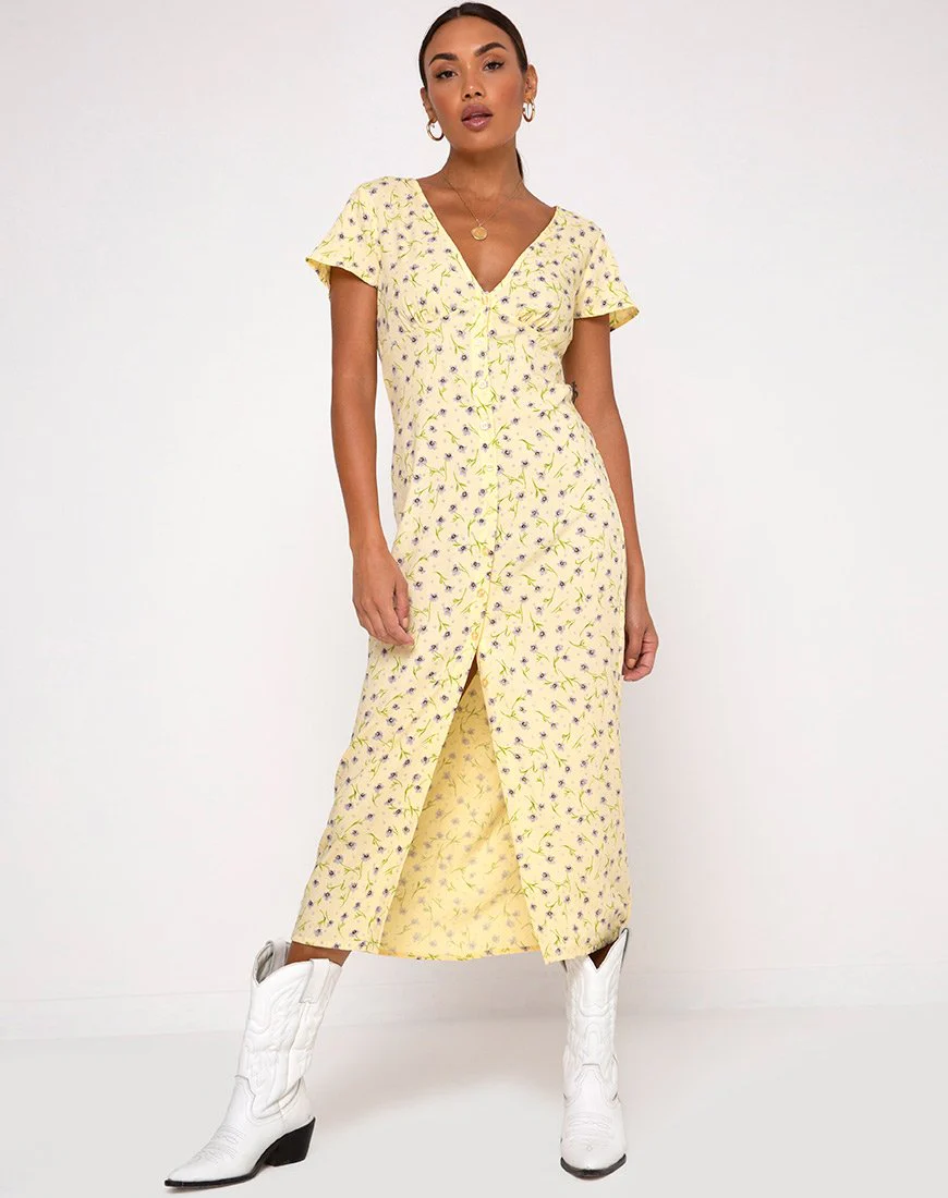 Larin Midikleid in Wild Flower Lemon Drop - Image 4