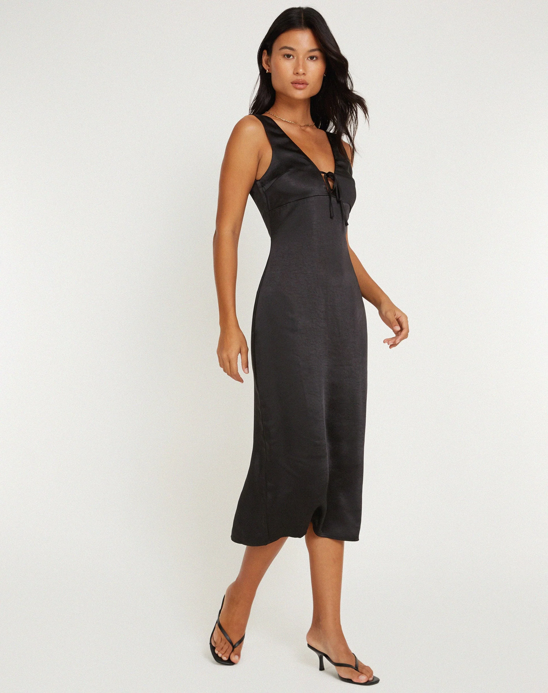 Lasanda Midikleid in Schwarz - Image 2