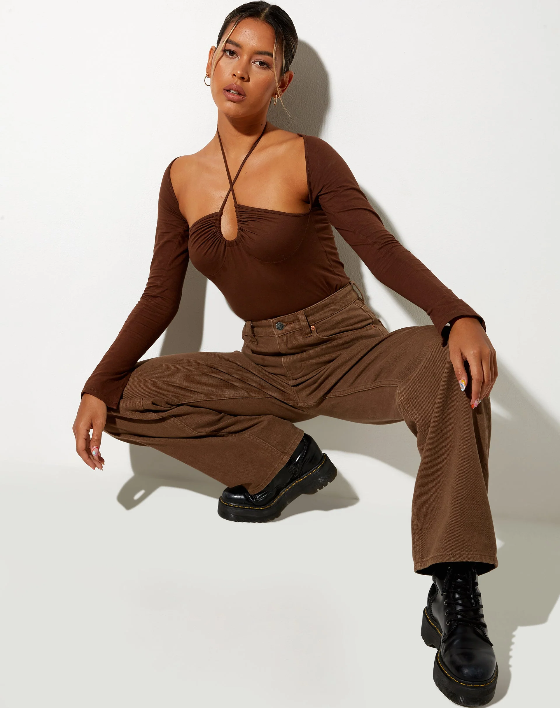 Lasira Mieder aus Lycra Kakao - Image 3