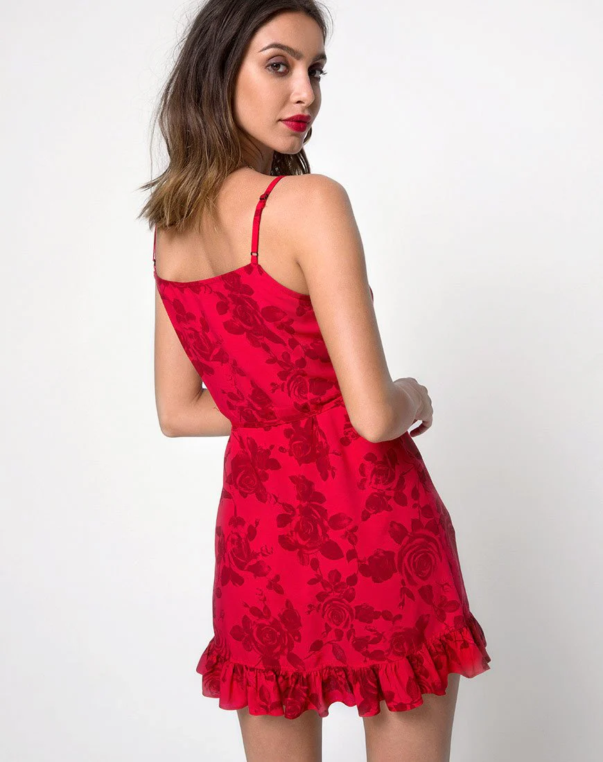 Lasky Slip-Kleid in Tonal Floral Rot - Image 2
