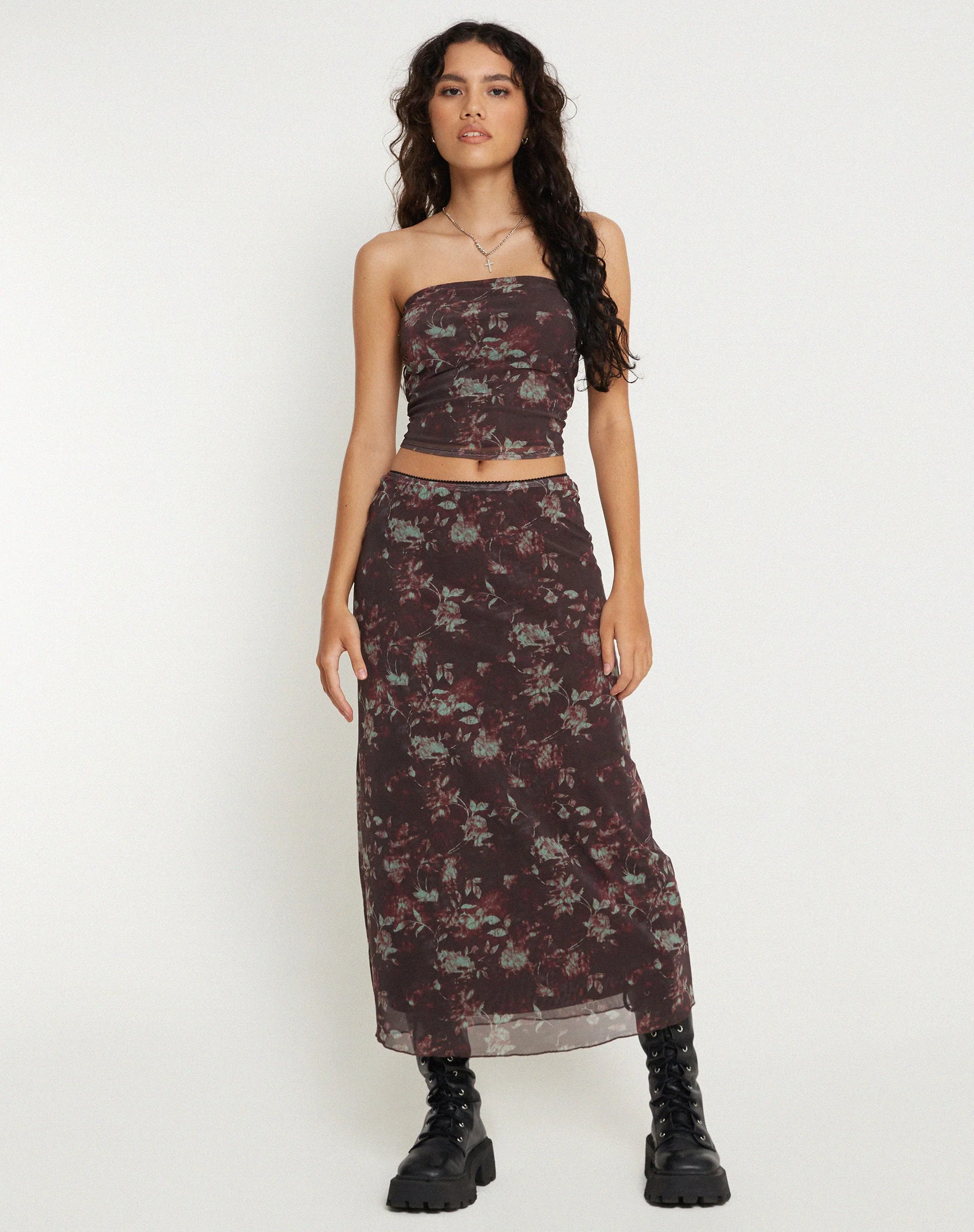 Lassie Maxirock in Botanical Floral Braun - Image 4