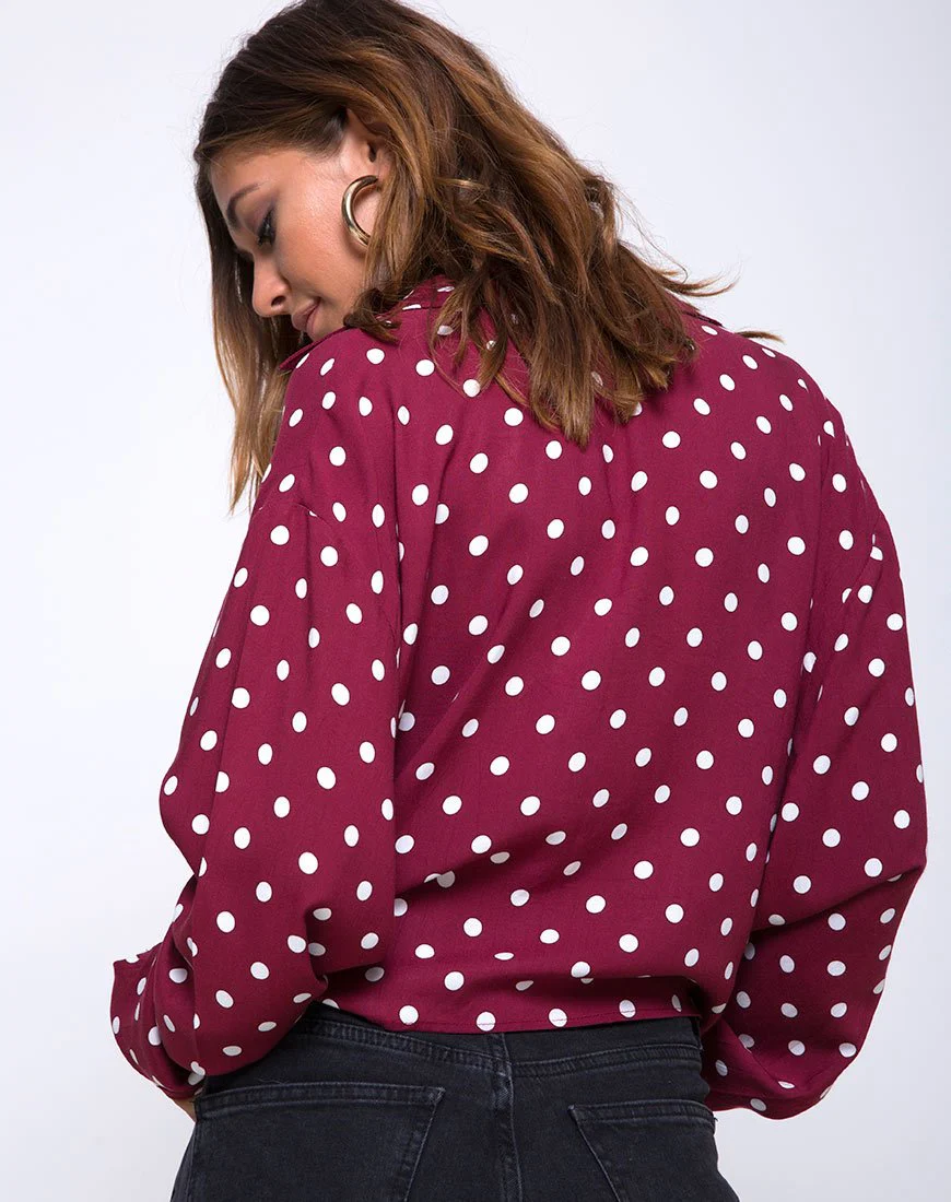 Lauv Shirt in Medium Polka Wein - Image 2