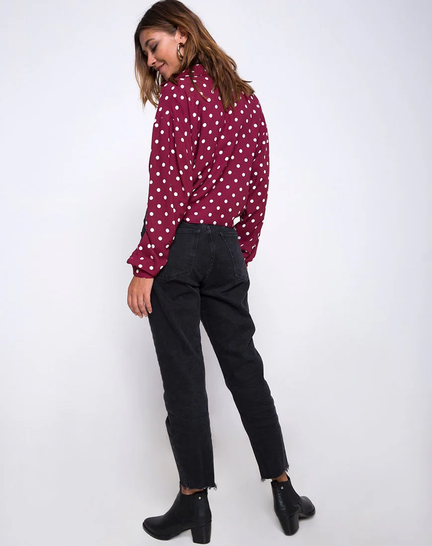 Lauv Shirt in Medium Polka Wein - Image 4