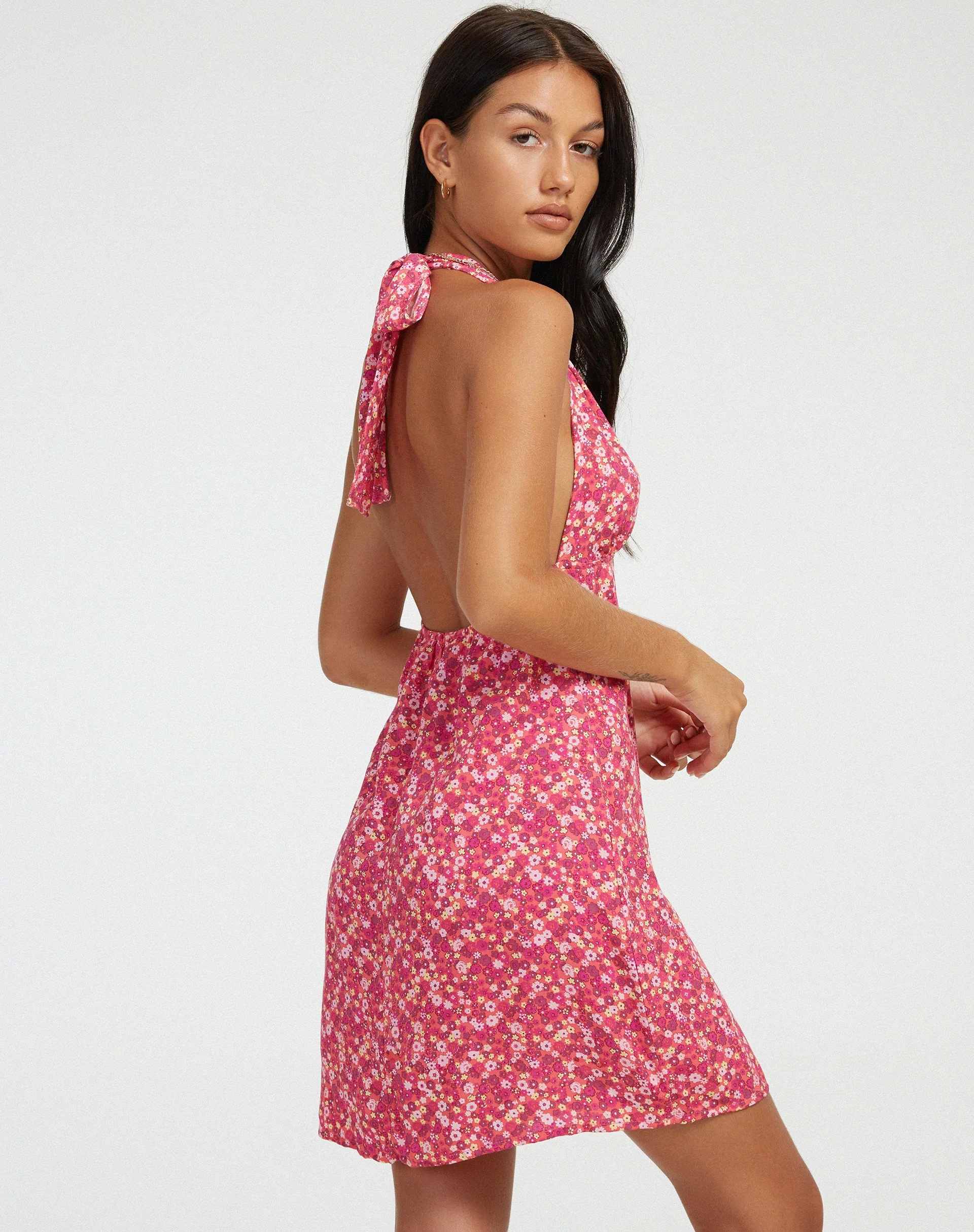 Leana Minikleid in Ditsy Floral Rosa - Image 2
