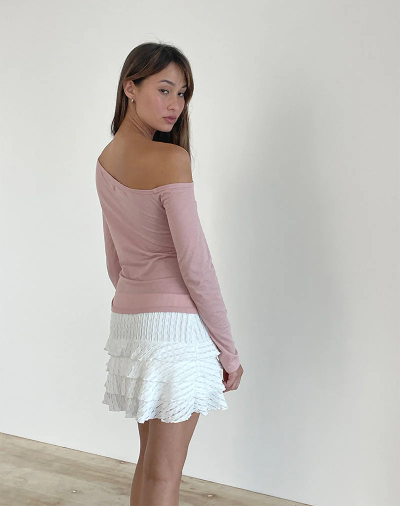 Ledez Asymmetrisches Schlabber-Top in Pink Lady Tissue - Image 2