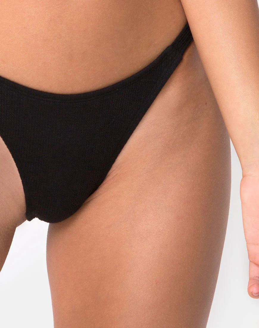 Leema Bikini-Unterteil aus schwarzer Rippe - Image 5