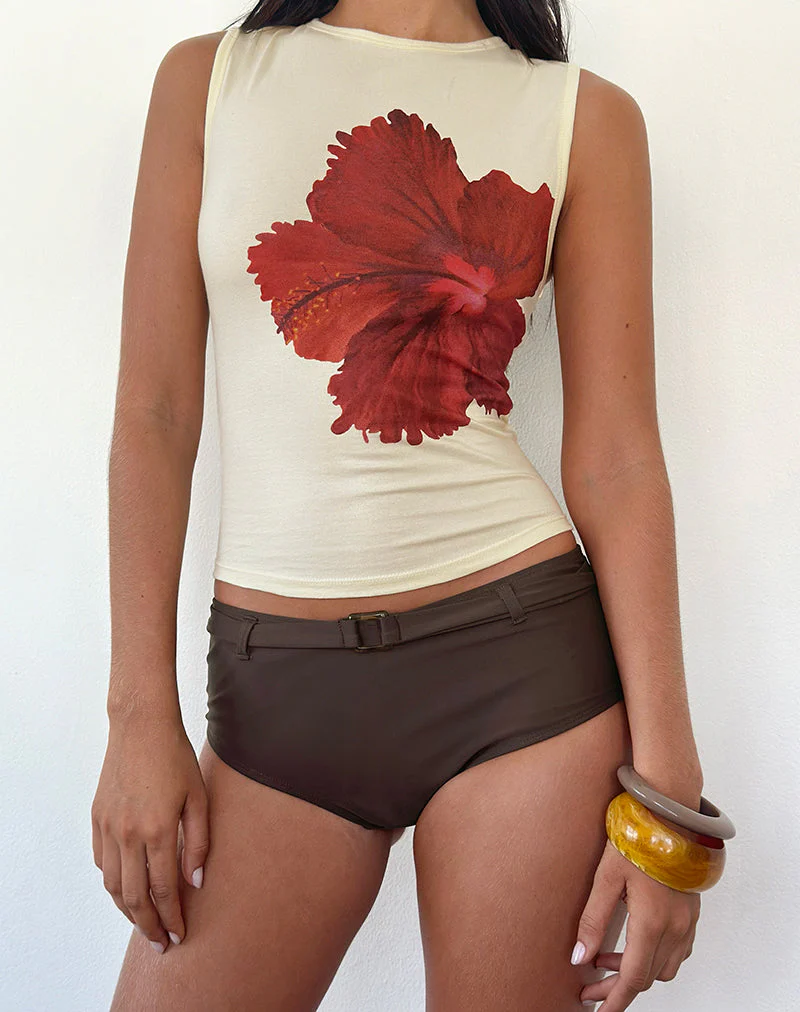 Leen Vest Top in Hibiskus Buttermilch - Image 3