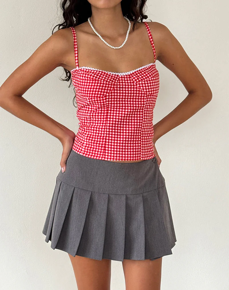 Leif Cami Top aus roter Gingham - Image 2