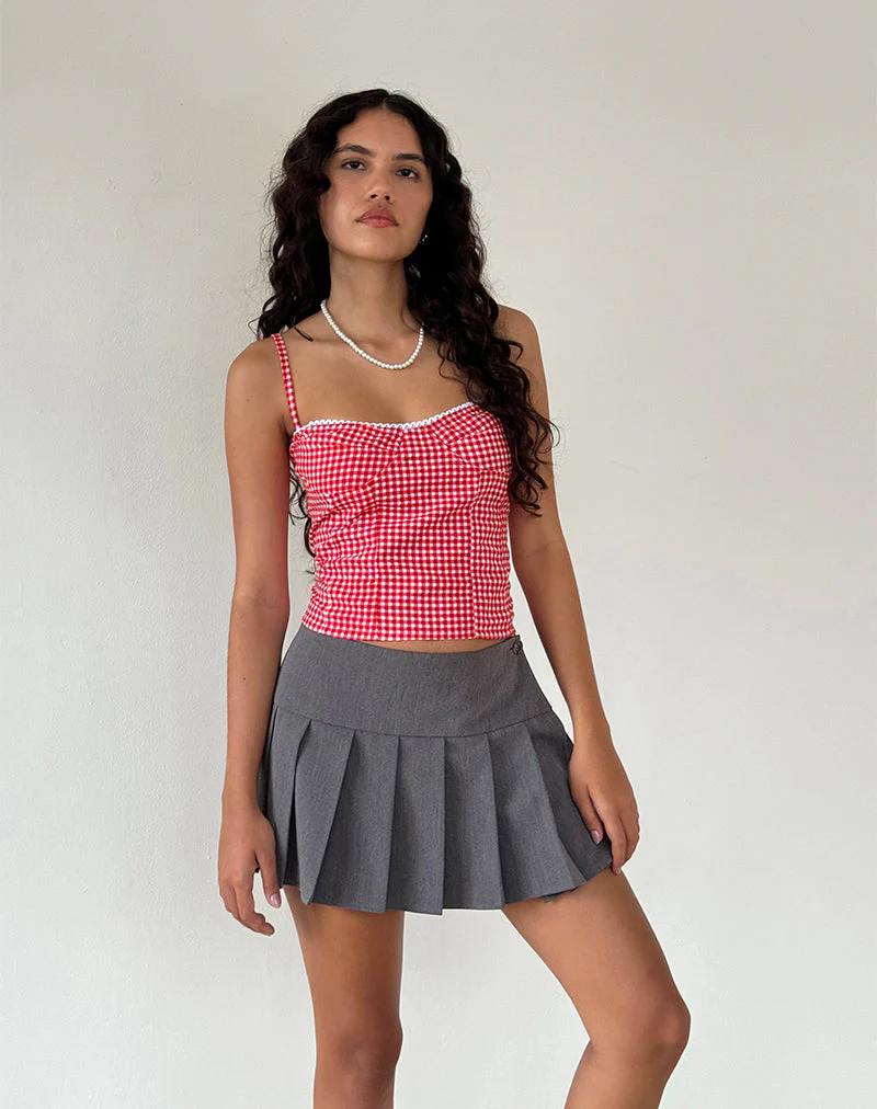 Leif Cami Top aus roter Gingham - Image 4