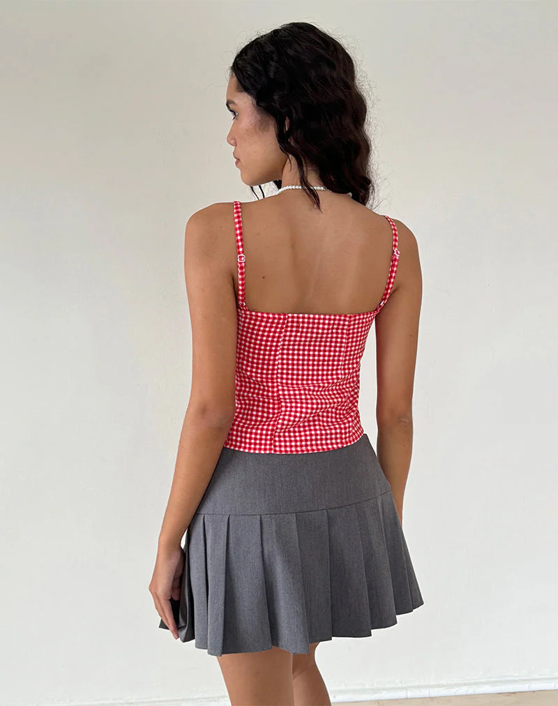 Leif Cami Top aus roter Gingham - Image 5