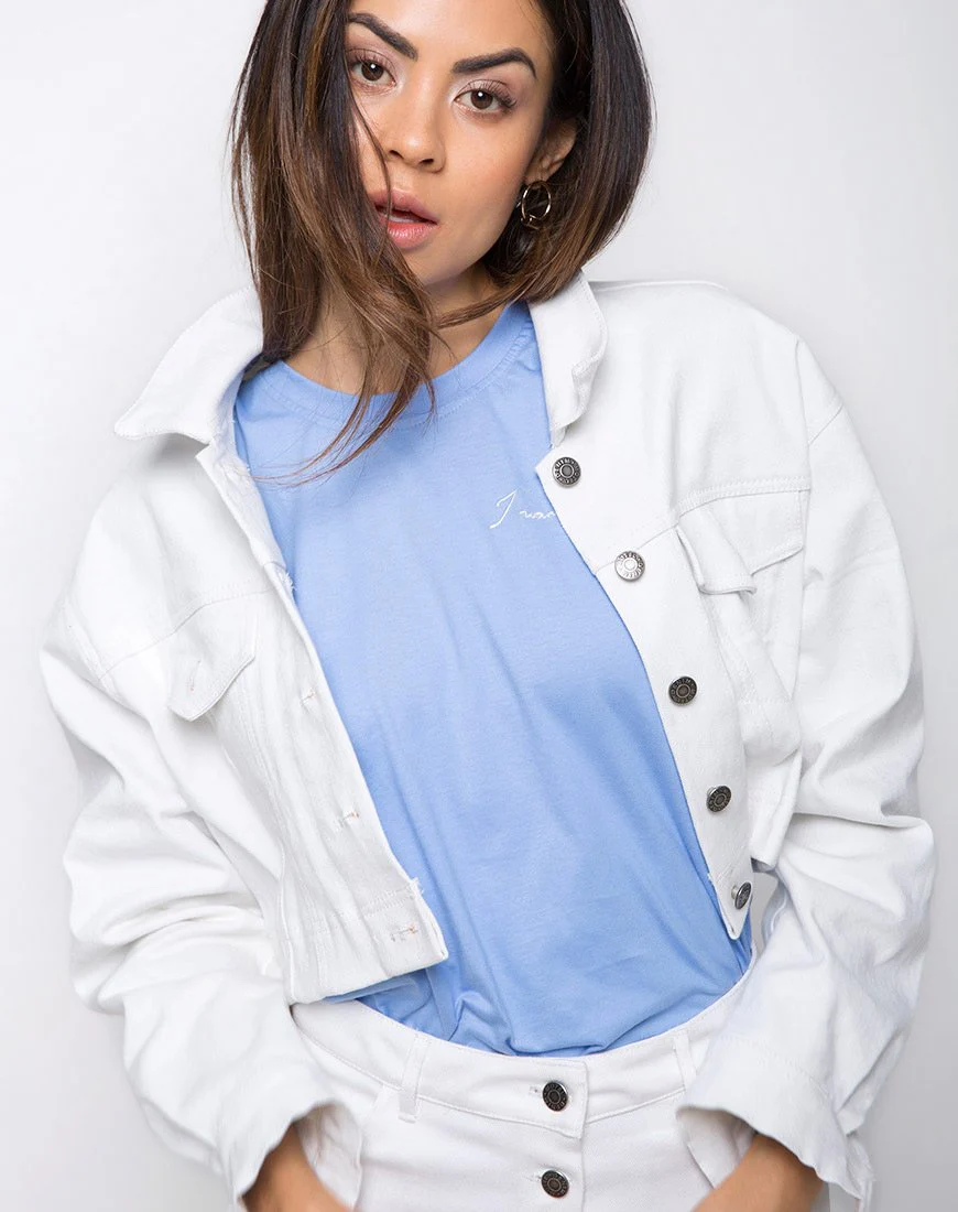 Leisk Minirock aus Denim Weiß - Image 3