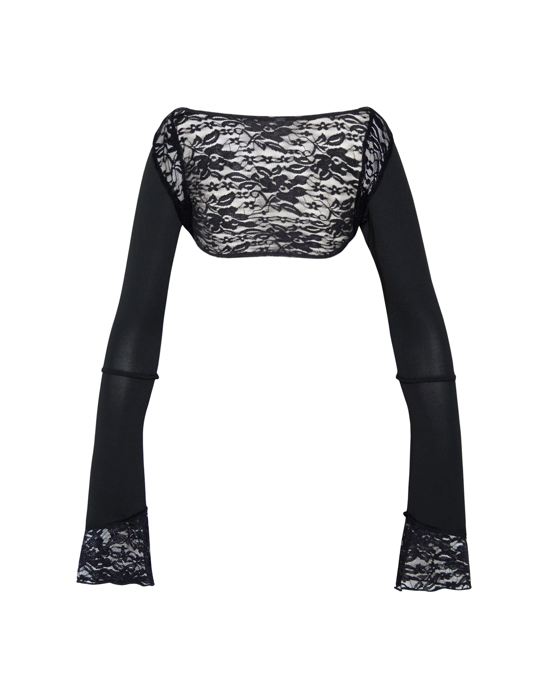 Lenny Lace Shrug Top in Slinky Black mit schwarzem Spitzenbesatz - Image 6