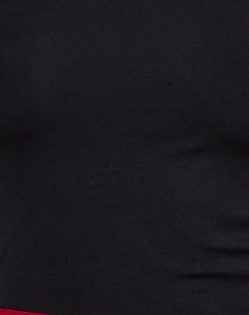 Lenti Asymmetric Top in Schwarz mit roten Adrenalinbindungen - Image 5