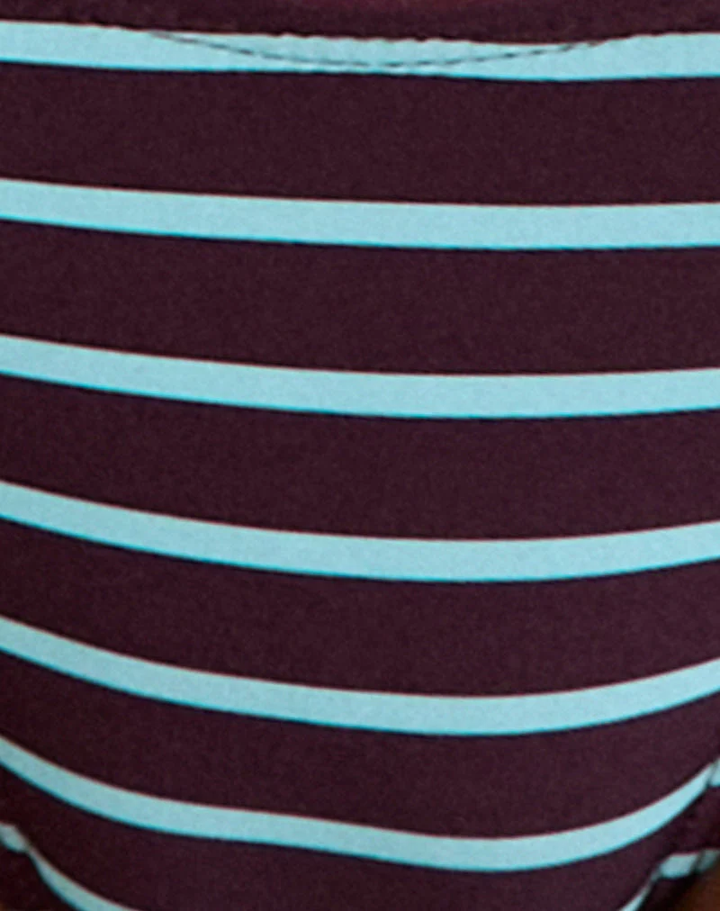 Lentra Bikini-Höschen in Lila und Blau mit strahlenden Streifen und O-Ring - Image 7
