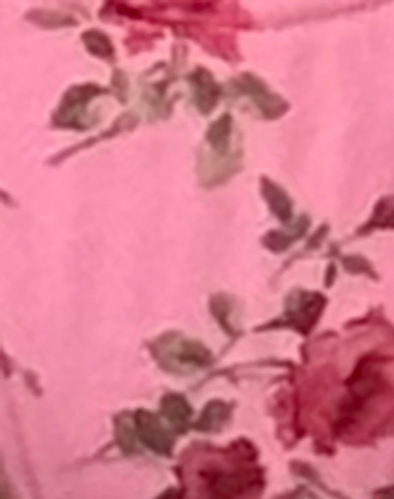 Lentra Bikini Bottom in Pink Floral Bloom mit Picot-Besatz - Image 5
