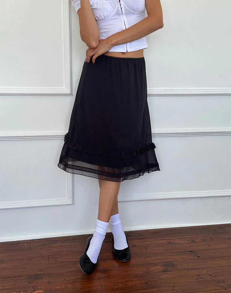 Lenuta Midirock aus Chiffon in Schwarz - Image 3