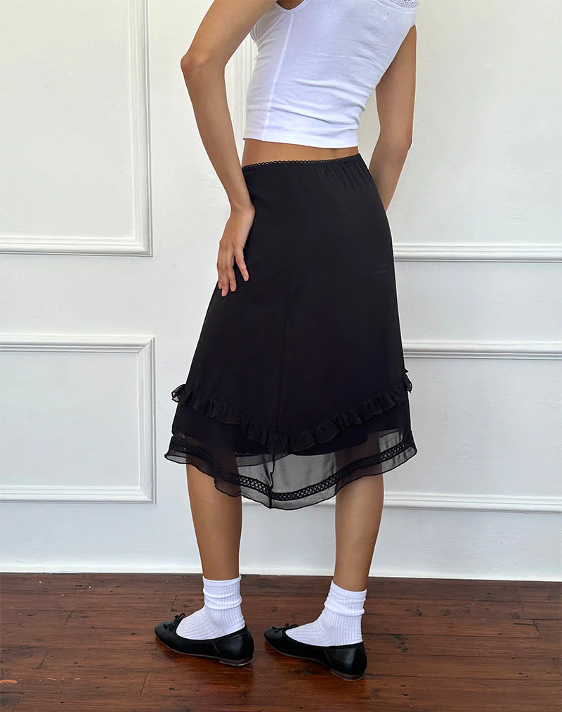Lenuta Midirock aus Chiffon in Schwarz - Image 5