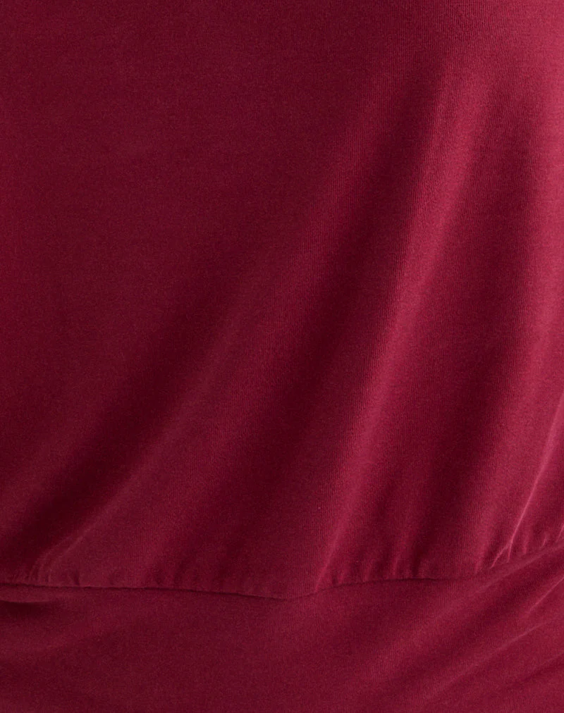 Leocadia Bandeau-Top aus Cupro Dunkelrot - Image 6