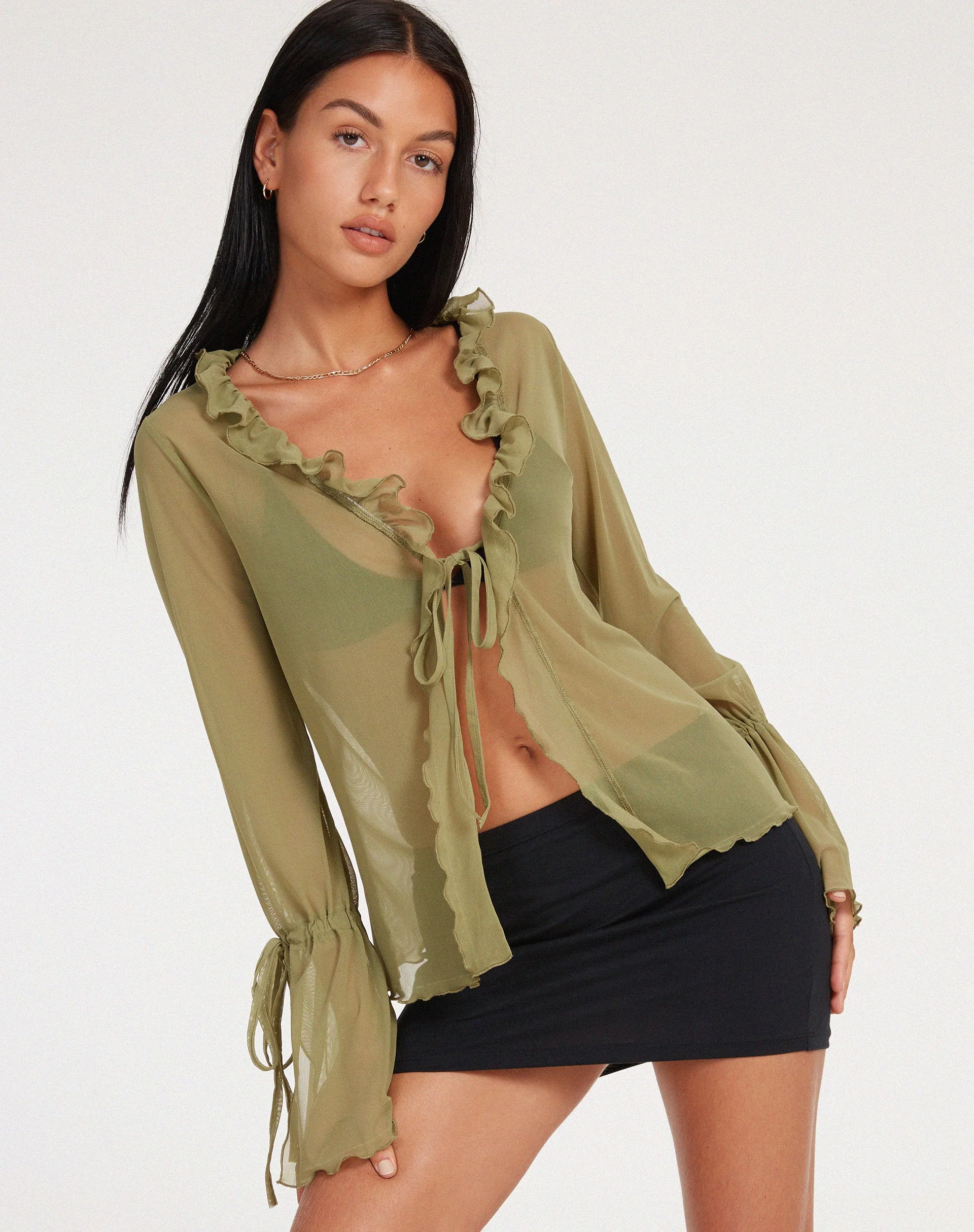 Leonita Cardi aus Mesh oliv