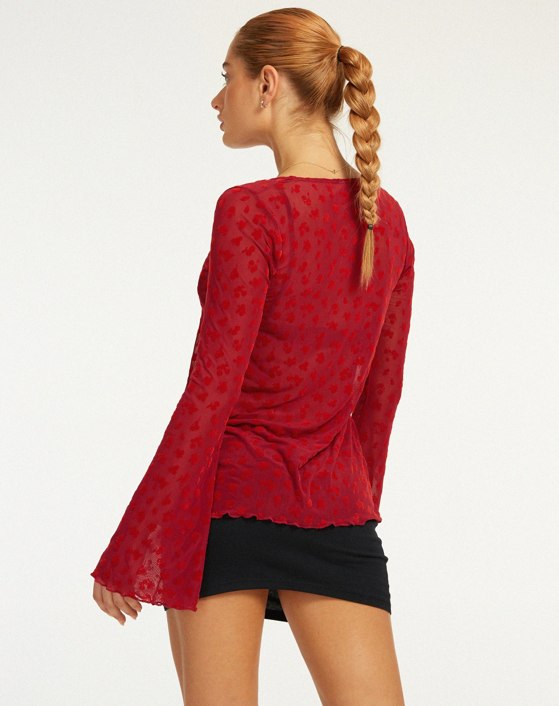 Leony Cardi aus rotem Flock-Mesh - Image 2