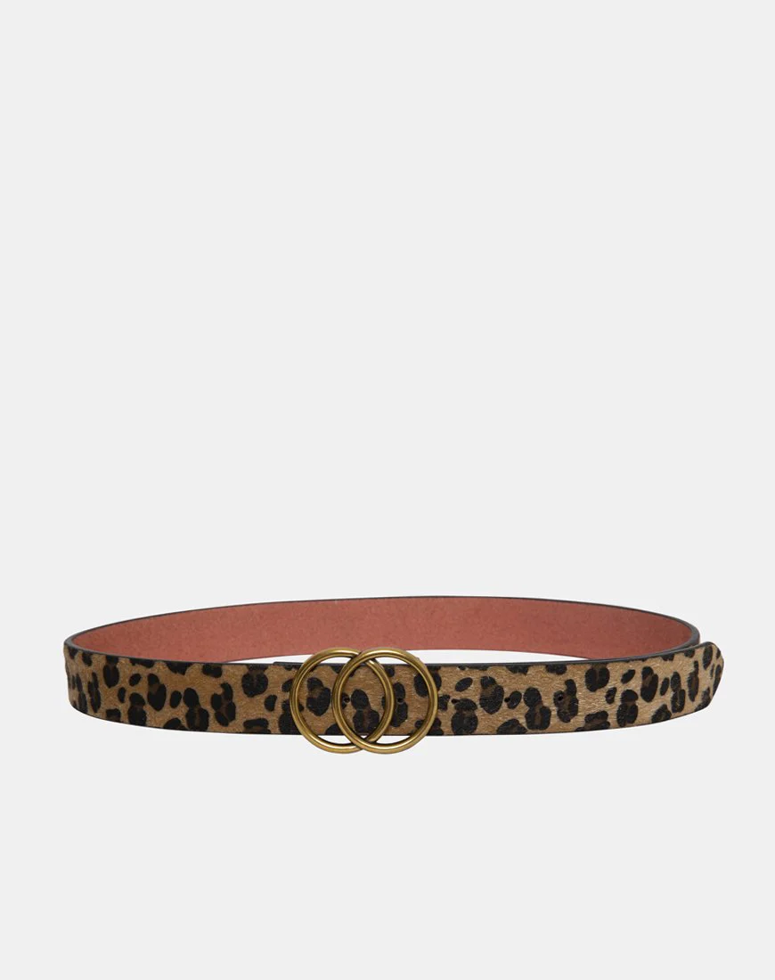 Leoparden Ledergürtel mit runder Schnalle - Image 4