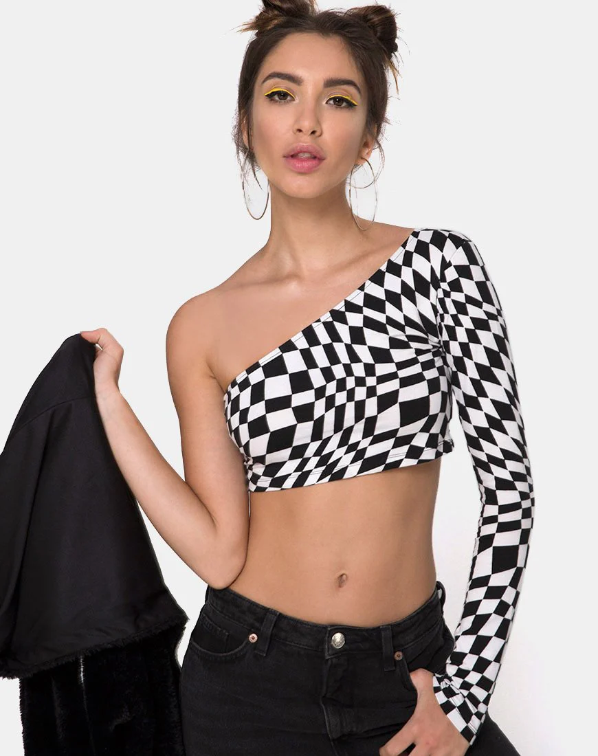 Lepo Crop Top in Square Flag S/W