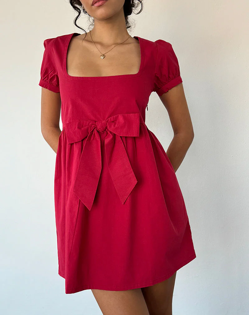 Leshiana Minikleid aus Popeline Adrenalin Rot
