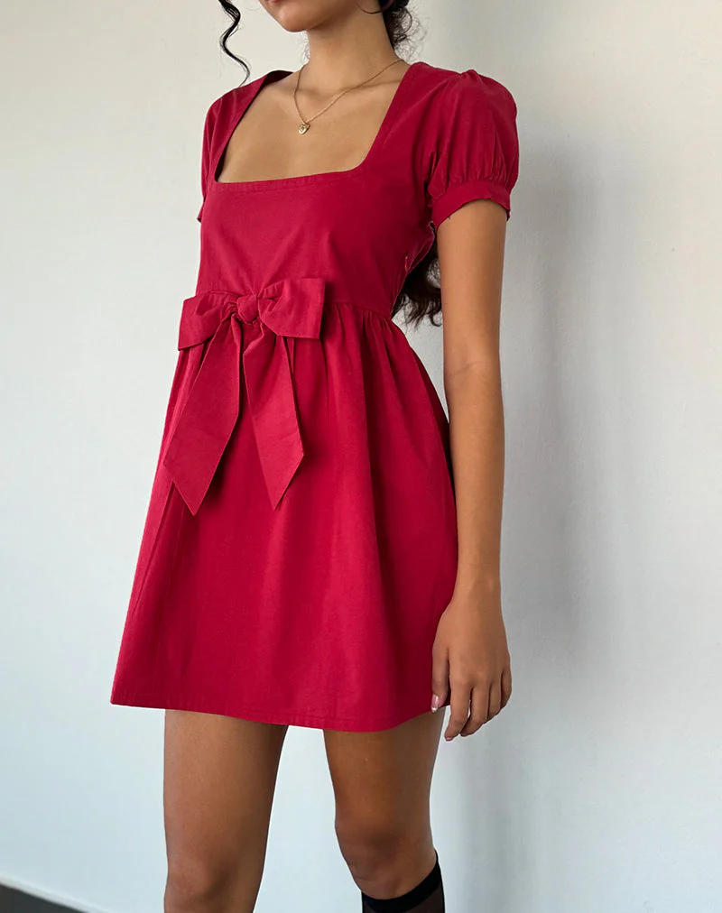 Leshiana Minikleid aus Popeline Adrenalin Rot - Image 2