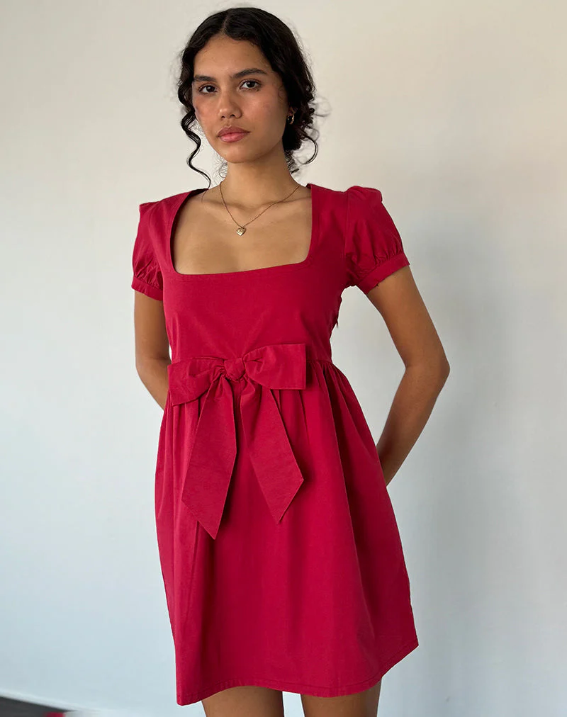 Leshiana Minikleid aus Popeline Adrenalin Rot - Image 3