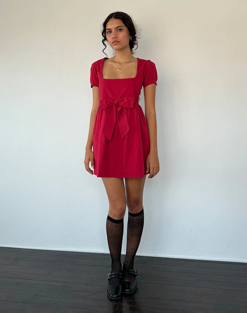 Leshiana Minikleid aus Popeline Adrenalin Rot - Image 4