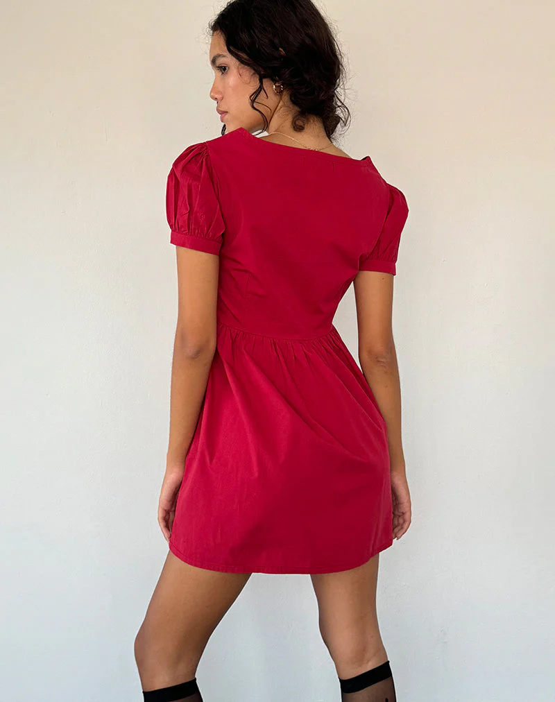 Leshiana Minikleid aus Popeline Adrenalin Rot - Image 5