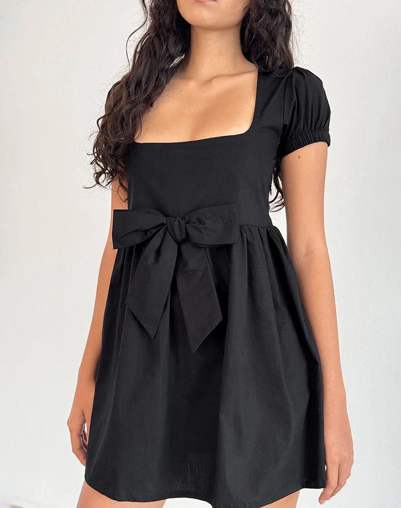 Leshiana Minikleid aus Popeline Schwarz - Image 2