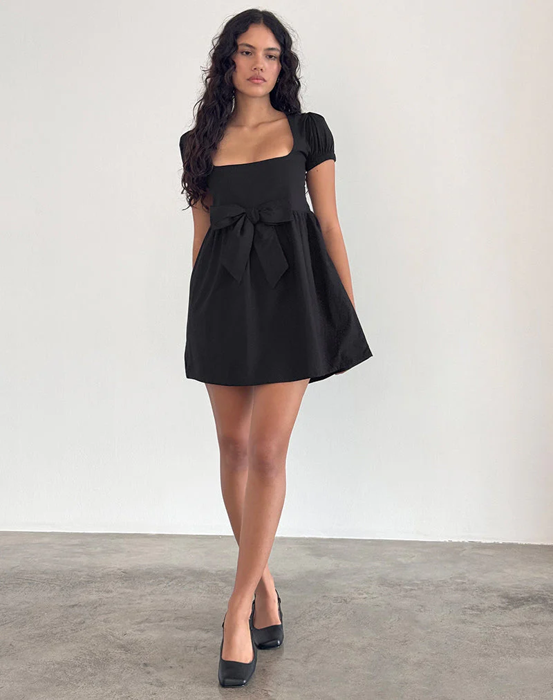 Leshiana Minikleid aus Popeline Schwarz - Image 3