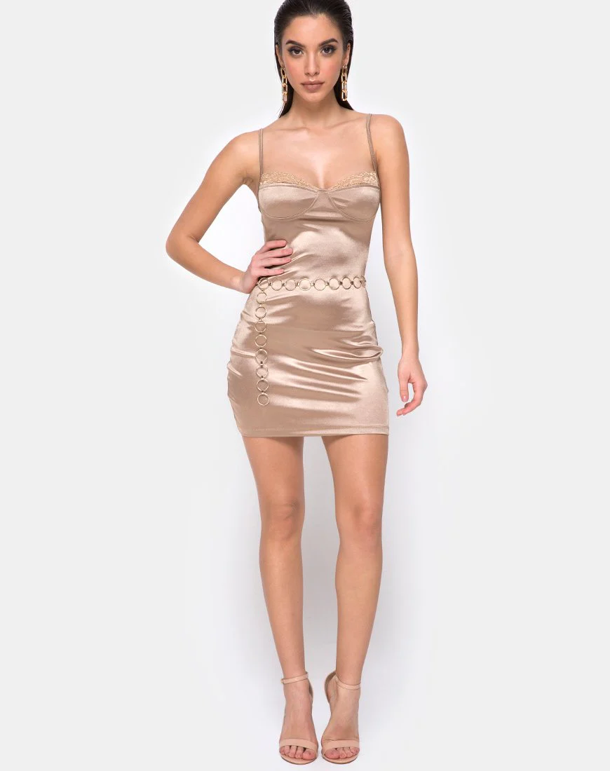Lesty Bodycon Kleid in Gold - Image 3