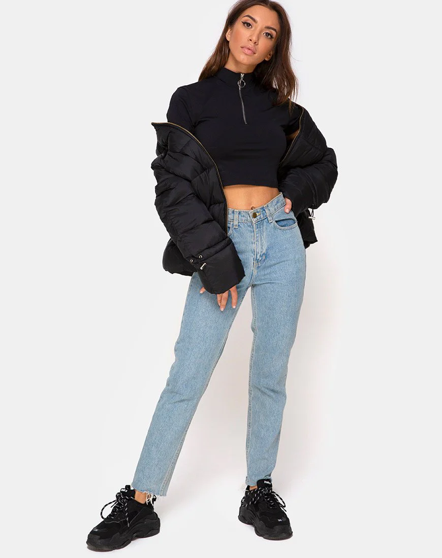 Lesver Crop Top in Schwarz - Image 3