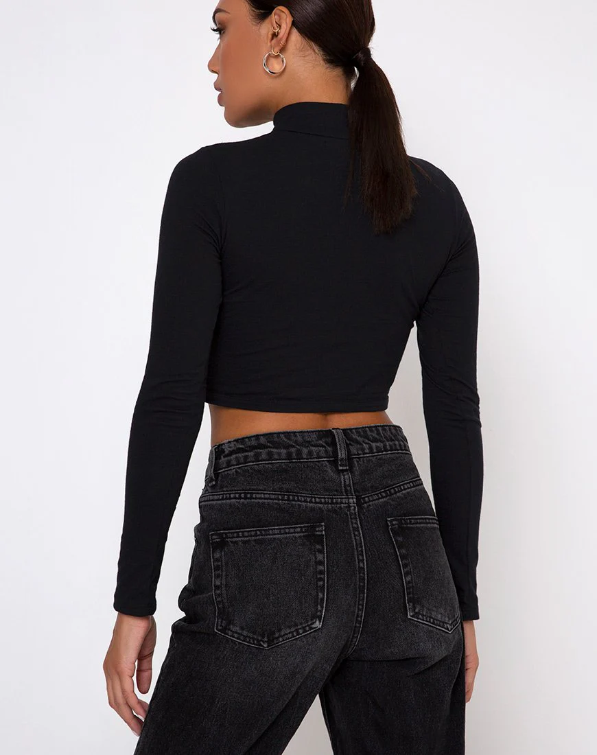 Lesvy Crop Top in Schwarz - Image 2