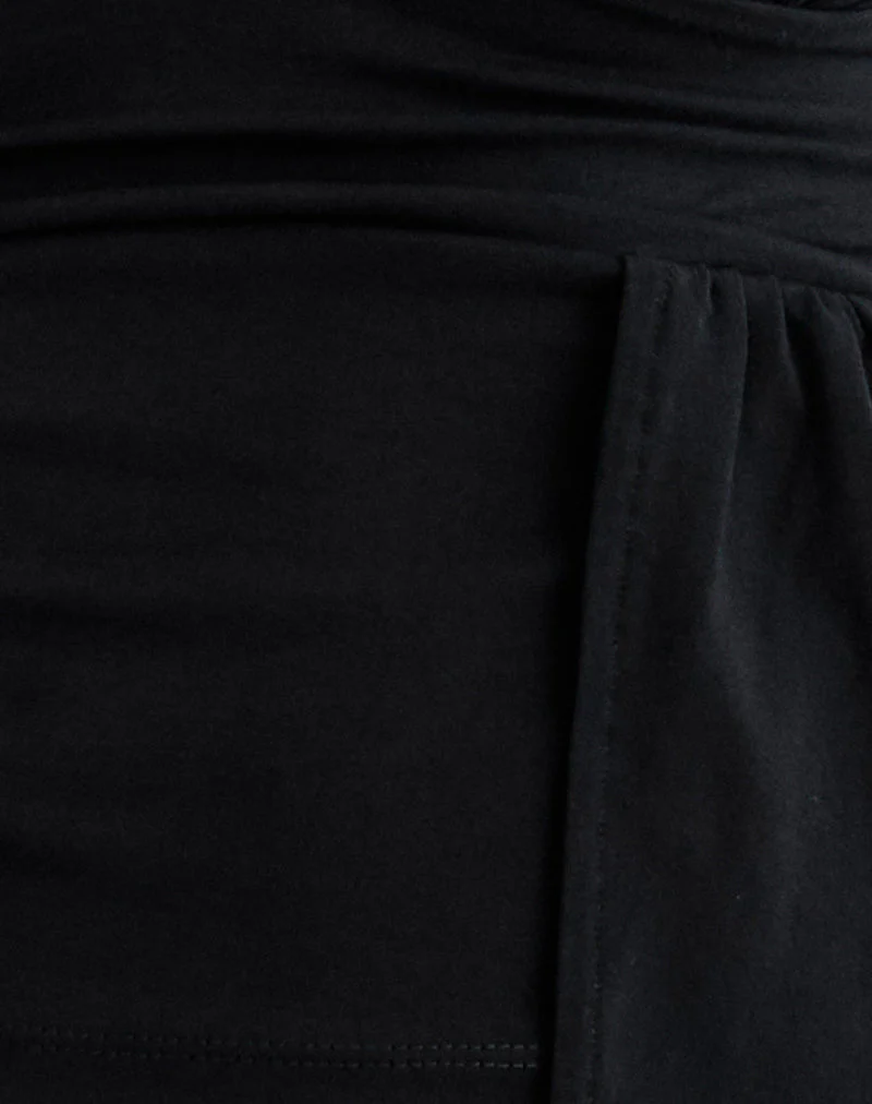 Levard Langärmeliges Top mit Drapierung aus Jersey Schwarz - Image 6