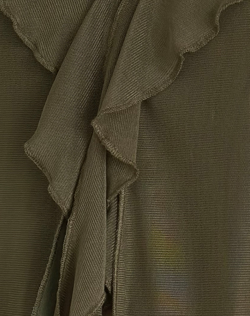 Leviosa Schmetterling Top In Mesh Moss Grün - Image 5