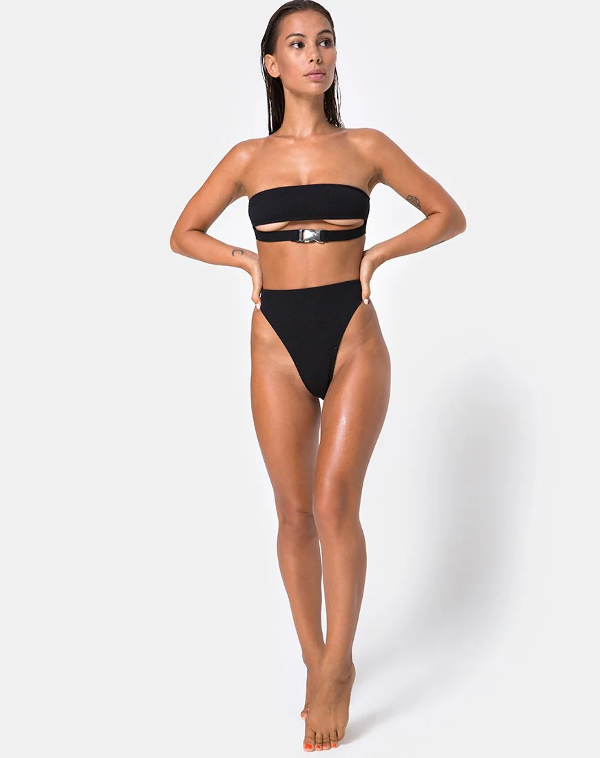 Lin Lin Bikinioberteil in Schwarz mit silbernem Derlin - Image 3