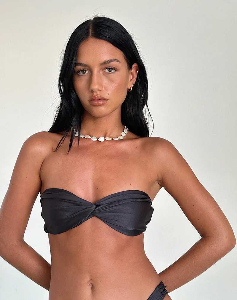 Linda Twist Bikinioberteil in Dunkelgrau