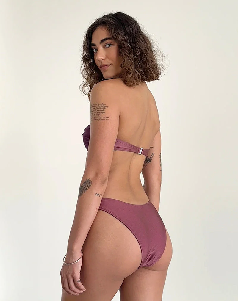 Linda Twist Bikinioberteil in Deep Mauve Pflaume - Image 5