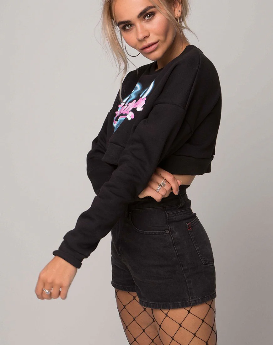 Liona Sweatshirt in Schwarz Heart Breaker - Image 2