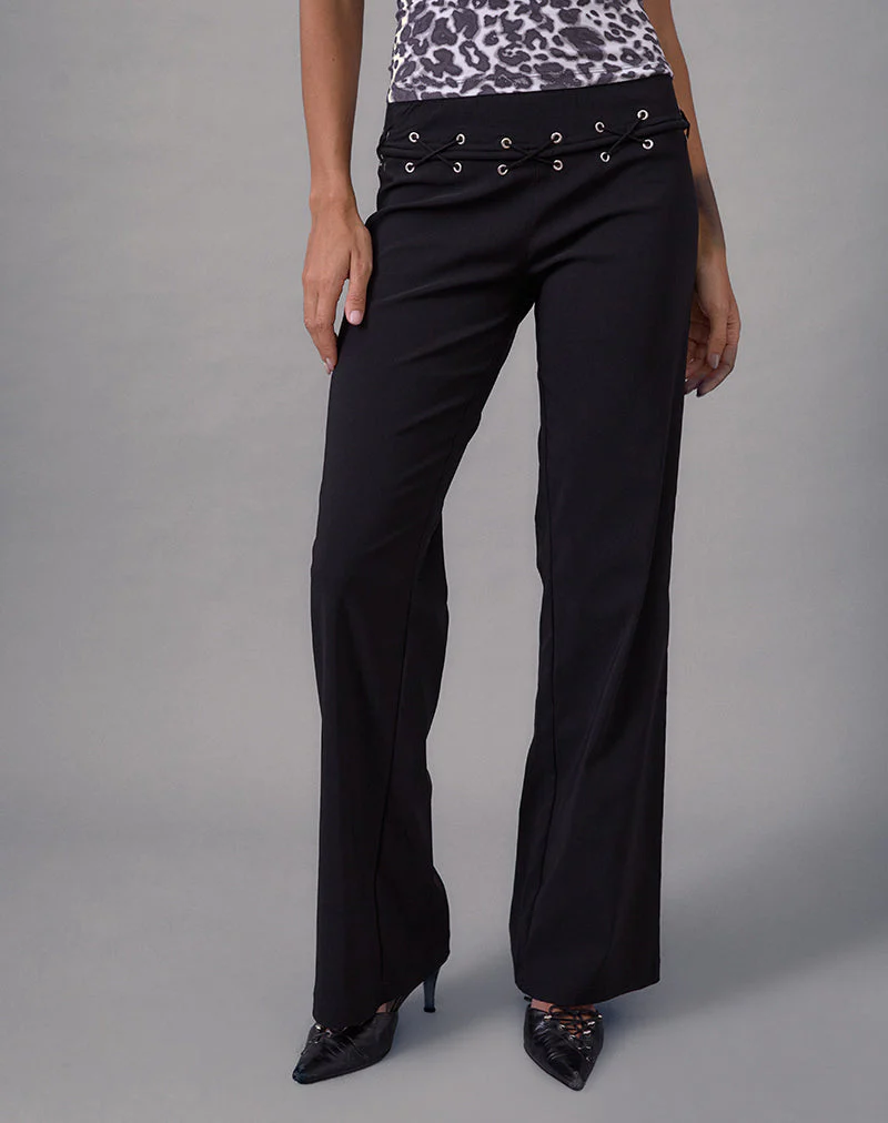 Lirina Lace Up Hose in Tailoring Schwarz - Image 2